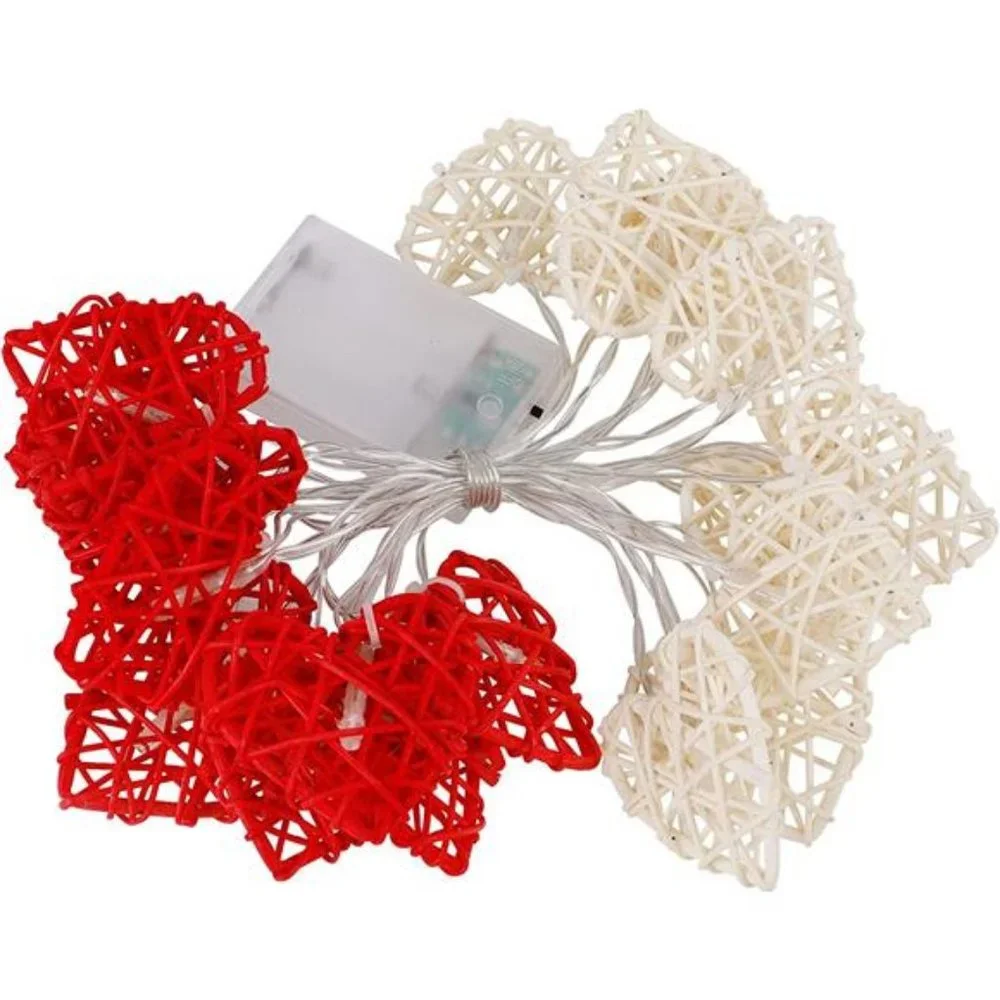 Valentine's Day String Lights, 10 FT 20 LED Heart Shape String Light